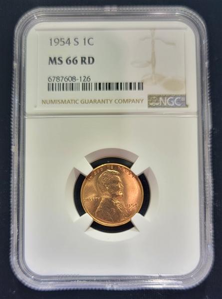 1954-S Lincoln Cent  MS 66 RD   NGC