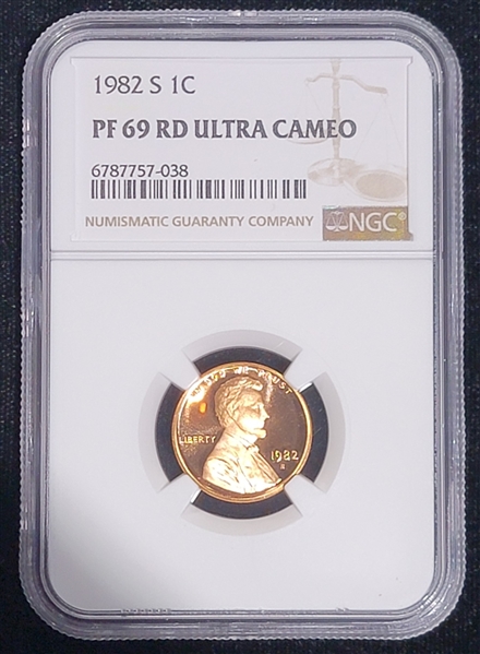 1982-S  Lincoln Cent Proof 69 RD Ultra Cameo  NGC