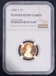 1982-S  Lincoln Cent Proof 69 RD Ultra Cameo  NGC