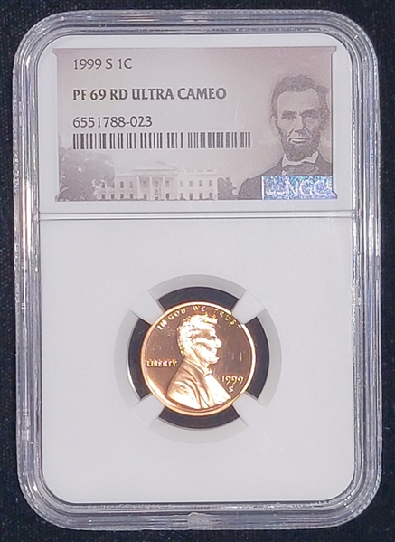 1999-S  Lincoln Cent   Proof 69 RD  Ultra Cameo   NGC 