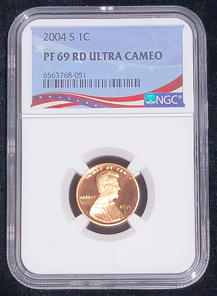 2004-S  Lincoln Cent  Proof 69 RD  Ultra Cameo   NGC 