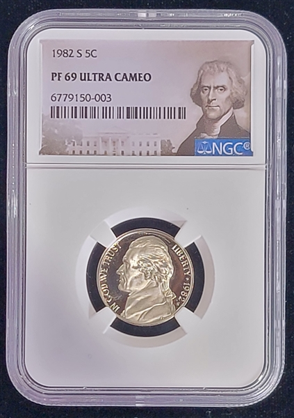 1982-S  Jefferson Nickel  Proof 69 Ultra Cameo NGC 