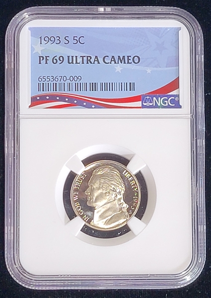 1993-S  Jefferson Nickel  Proof 69 Ultra Cameo NGC