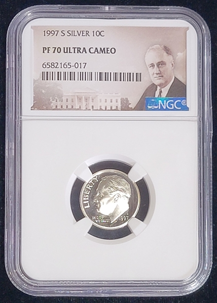 1997-S Roosevelt Dime  Silver  Proof 70 Ultra Cameo   NGC